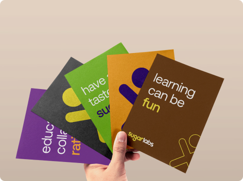 Colourful brand identity and printed stationery